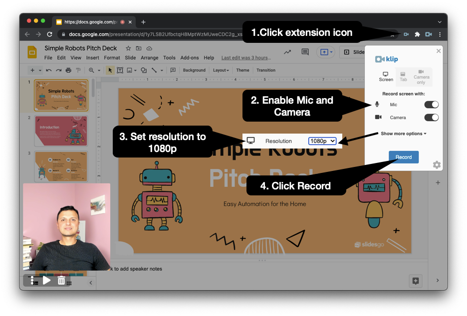 screen record presentation google slides