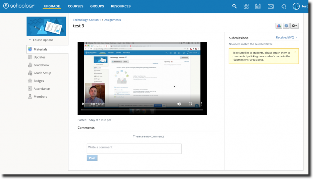 how to submit an assignment in schoology video